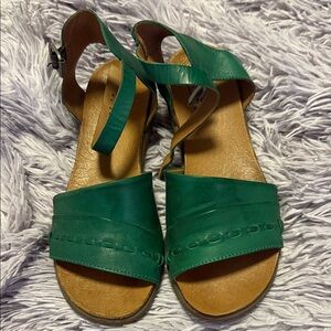 Miz Mooz Emerald Green Leather Sandals